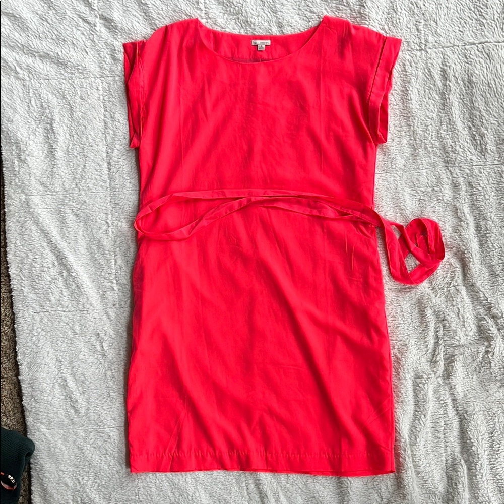 Gap Neon Pink/Orange Dress with Belt - M Tall